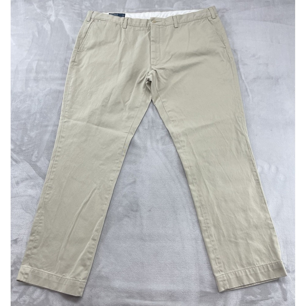 Polo Ralph Lauren Pants Men 42x32 Beige Chino Straight Leg Cotton Casual Preppy